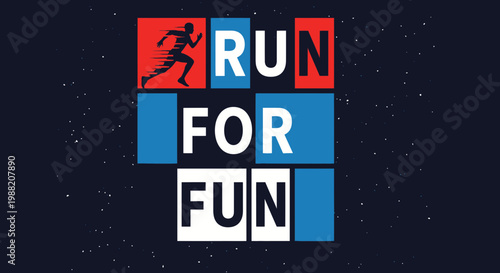 Energetic Running Illustration for Races, Exercise, and Recreational Enjoyment