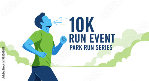 Energetic Runner Participating In A 10K Run Event Representing Motion and Endurance