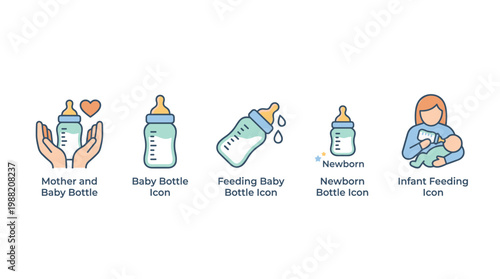 Breakfast food icons set featuring croissant, hot coffee, roasted beans, fried egg, toast, and sweet jam, perfect for morning meal concepts.