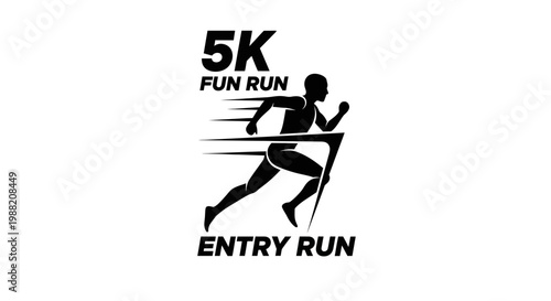Energetic Runner Silhouette Performing At A 5K Fun Run Illustrative Design