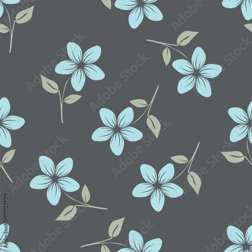 Summer garden floral print with leaves and flowers. Spring tulips, hydrangea, ranunculus, hyacinth, peony, rose, lilac. Botanical pattern design. Seamless vector colorful pattern. On white background