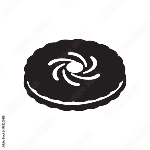 Caramel Biscuit silhouette icon vector flat design
