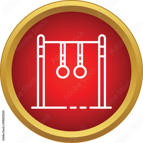 Gymnastic rings hanging on a horizontal bar representing sport and fitness equipment