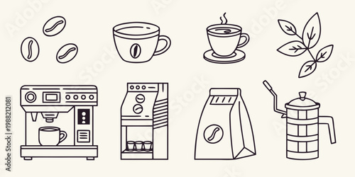 Coffee and coffee maker for cafes and restaurants coffee cup coffee beans coffee shop