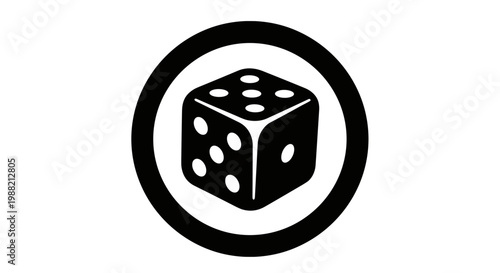 Black and white dice icon.