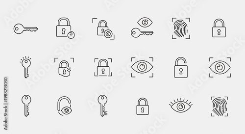 Security icons with locks and keys.
