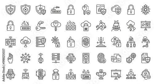 Security icons and symbols collection.