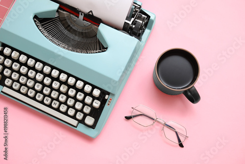 Typewriter with eyeglasses ...