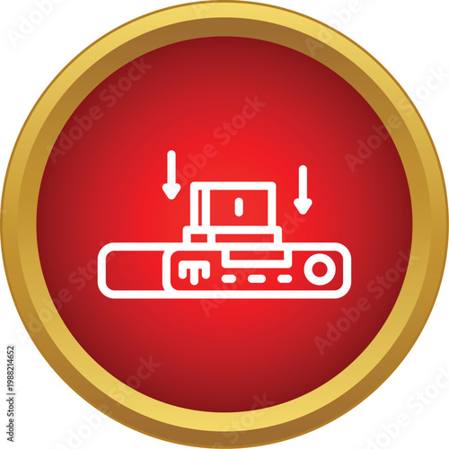 Data transfer icon showing download process to a digital device