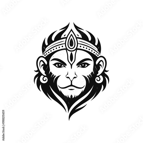 Illustration of a monkey wearing a crown and looking forward with a neutral expression.
