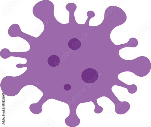 Flat Virus Icon with Rounded Blob and Spiky Styles Medical Microbiology Illustration Vector Design