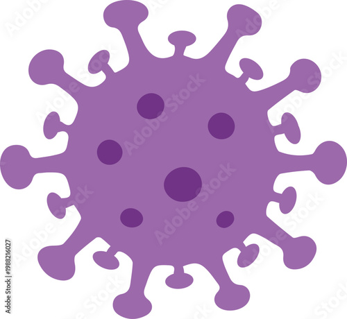 Flat Virus Icon with Rounded Blob and Spiky Styles Medical Microbiology Illustration Vector Design