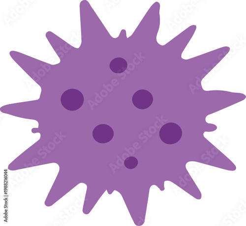 Flat Virus Icon with Rounded Blob and Spiky Styles Medical Microbiology Illustration Vector Design