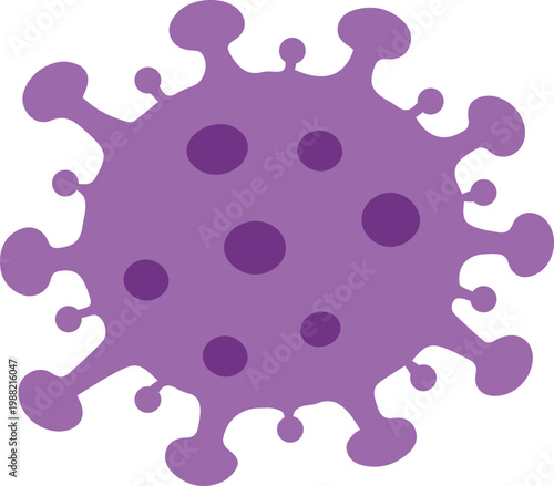 Flat Virus Icon with Rounded Blob and Spiky Styles Medical Microbiology Illustration Vector Design