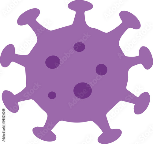 Flat Virus Icon with Rounded Blob and Spiky Styles Medical Microbiology Illustration Vector Design