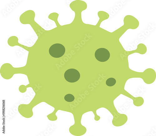 Flat Virus Icon with Rounded Blob and Spiky Styles Medical Microbiology Illustration Vector Design