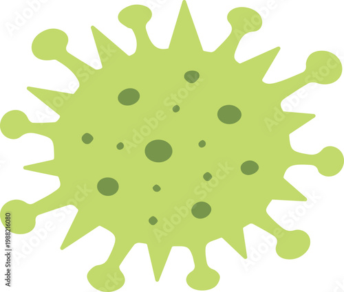 Flat Virus Icon with Rounded Blob and Spiky Styles Medical Microbiology Illustration Vector Design