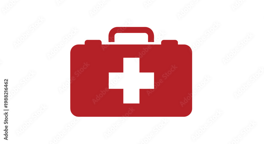 Obraz premium First Aid Medical Red Box Kit.
