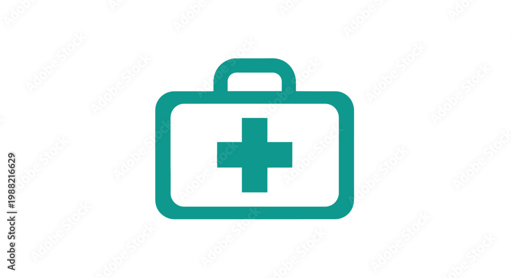 Fototapeta premium Green First Aid Medical Kit Box.