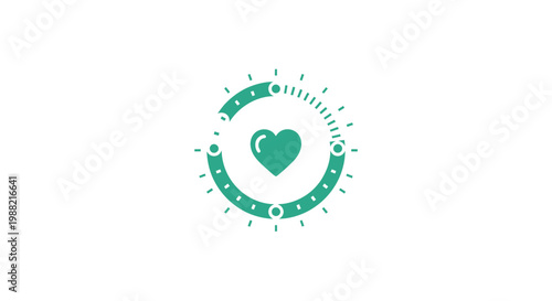 Green heart eco friendly symbol logo.