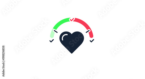 Heart with color gauge meter.