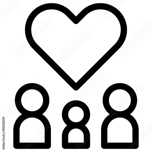 happy family line icon. family love vector illustration