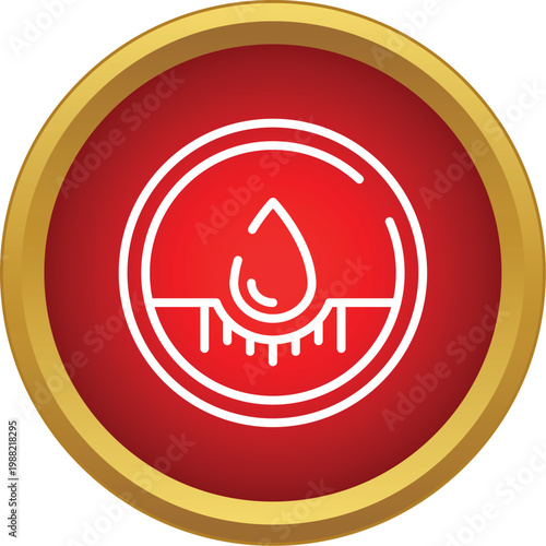 Drop being absorbed by the skin protecting its lipid layer