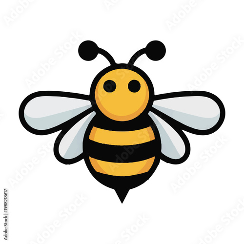 Cute cartoon bee illustration vector