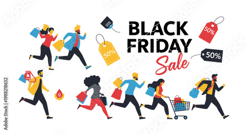 Excited Shoppers Race For Black Friday Deals and Discounts