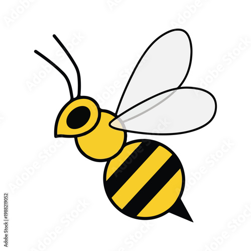 Cute cartoon bee illustration vector