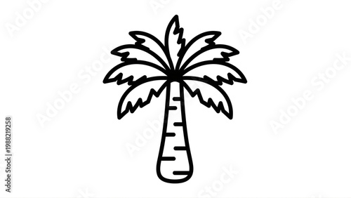 Palm Plantation Landscape Icon with Tropical Farming Concept