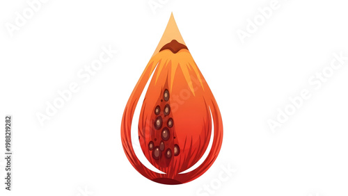 Palm Oil Drop Icon with Natural Oil Concept
