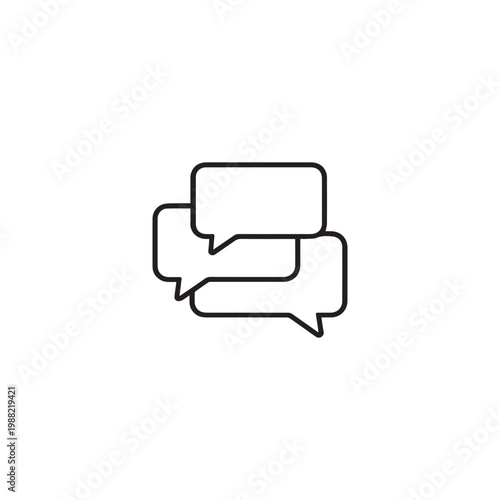 Chat Bubble Icon Outline Vector Communication Symbol
