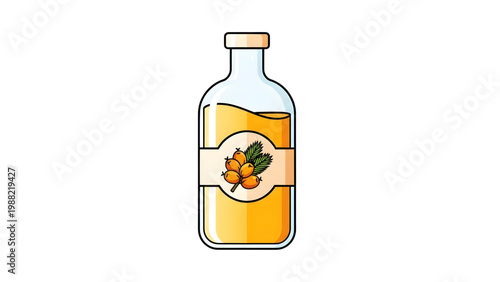 Palm Oil Bottle Icon with Natural Product Packaging