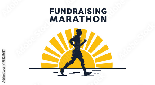 Fundraising Marathon Illustration Represents Action and Determination For a Charitable Cause