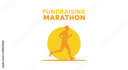 Fundraising Marathon Illustration Represents Fitness, Running, and Charity Concepts Creatively