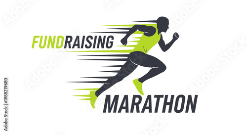 Fundraising Marathon Illustration Represents Endurance, Charity, and Community Spirit