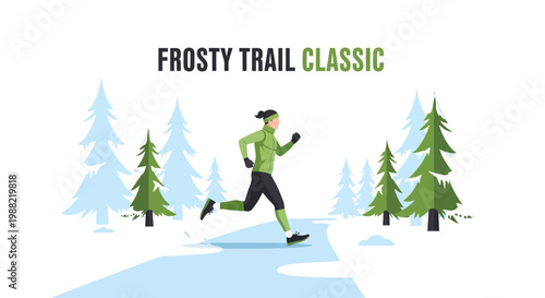 Frosty Trail Classic Winter Running Competition Event Banner