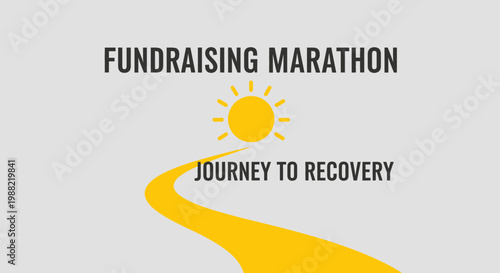 Fundraising Marathon Showing The Path Towards Recovery And New Beginnings Illustration