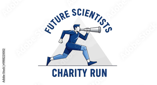 Future Scientists Conducting A Charity Run With A Vision For The Future In Sight
