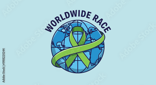 Global Race Concept Depicting Worldwide Competition in Earth Illustration Design