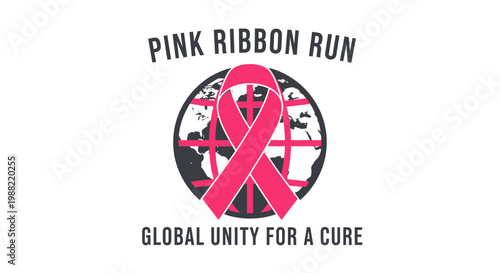 Global Pink Ribbon Run, Symbolizing Worldwide Commitment to Breast Cancer Awareness and Support
