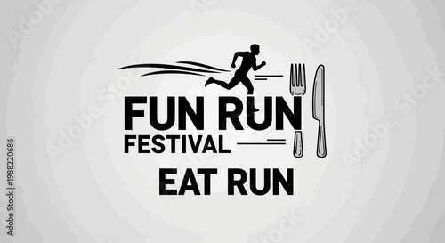 Fun Run Festival Logo: A Celebration Of Running, Food, and Community Event