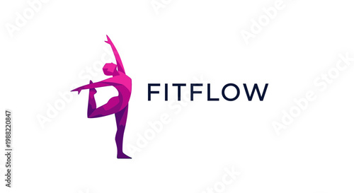 Fitflow Logo: Abstract Yoga Pose Illustrating Balance, Movement, and Well-being