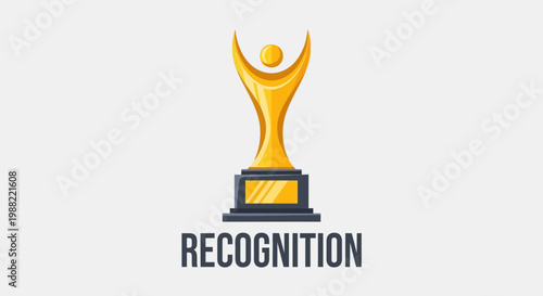 Gold Trophy Symbolizing Achievement, Success, And Appreciations, Awarded For Recognition