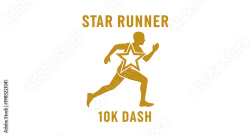 Golden Silhouette Of A Star Runner In Motion Depicting A 10K Dash Race For Victory