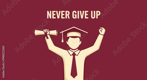 Graduation Celebration: Achieving Success With Determination and Never Giving Up on Goals