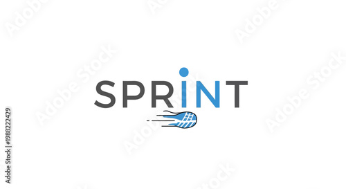 Graphic Design Illustrating The Word Sprint, Speed Symbol, Conceptual Branding, Modern Logo
