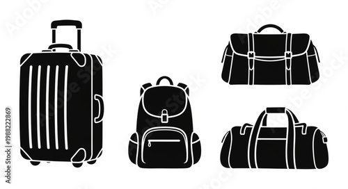 Collection of Travel Luggage and Bags.