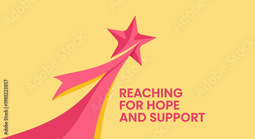 Graphic Illustration Depicting Reaching For Hope And Support With Abstract Star Design